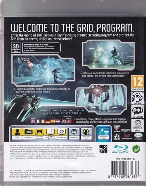 Disney Tron Evolution - PS3 (B Grade) (Genbrug)